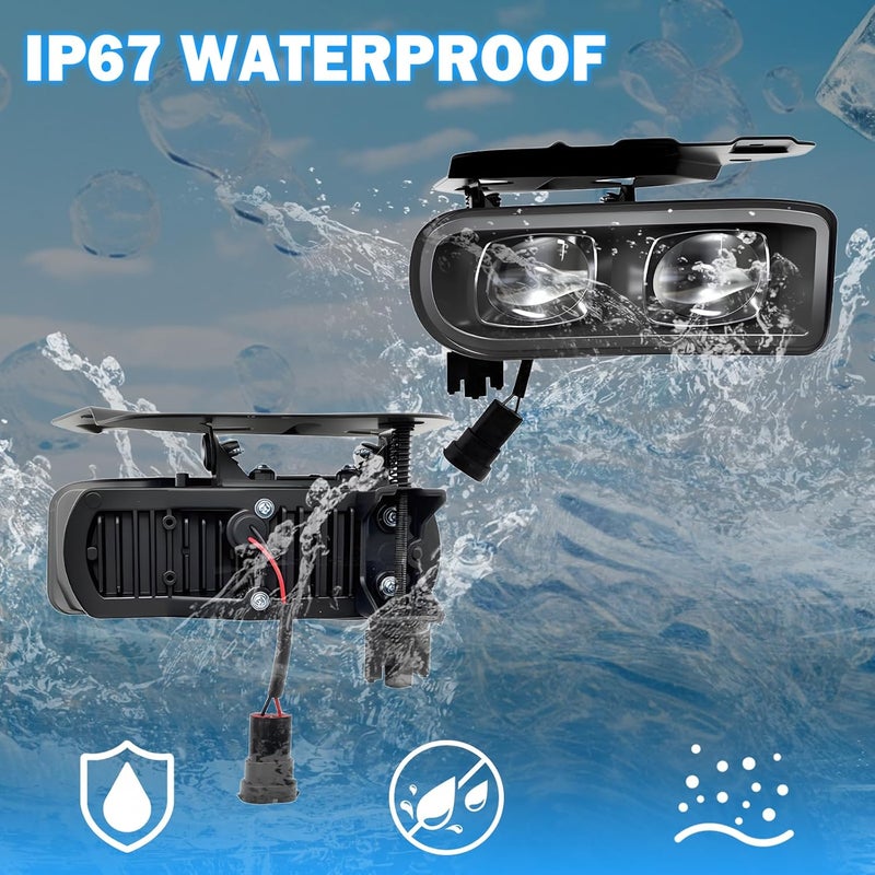 BOXLIGHT LED Fog Lights Assembly Compatible with 2002 2003 2004 2005 2006 Cadillac Escalade/Escalade EXT/Escalade ESV Driving Fog Lamps (Clear Lens) - Image 4